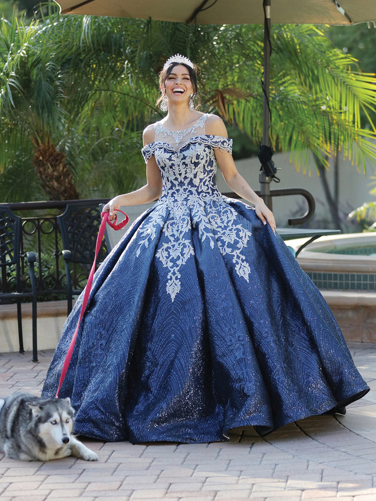 Size Navy Blue Ball Gown On Queenly, 49% OFF